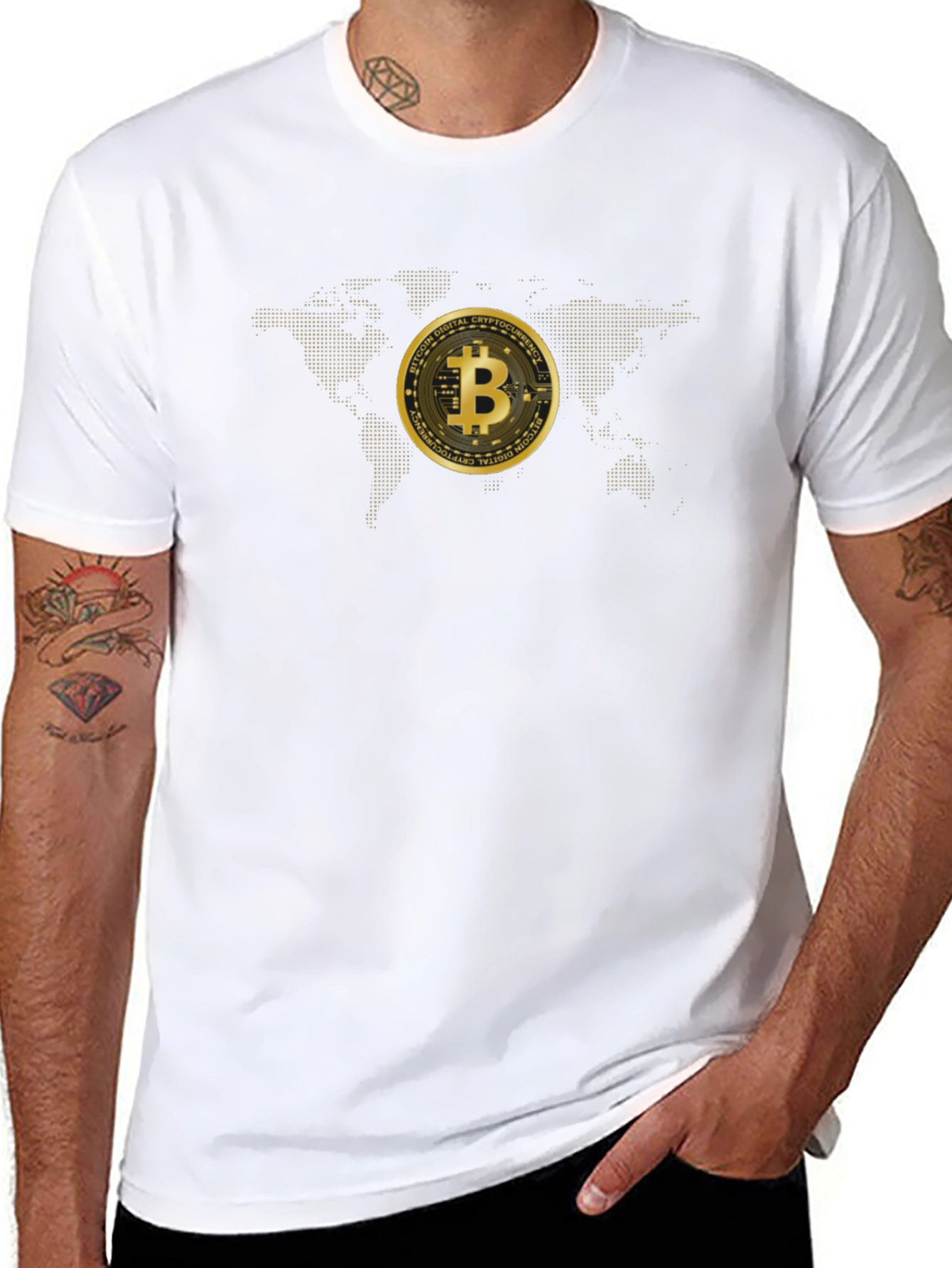 Bitcoin World Map Graphic Tee - Black