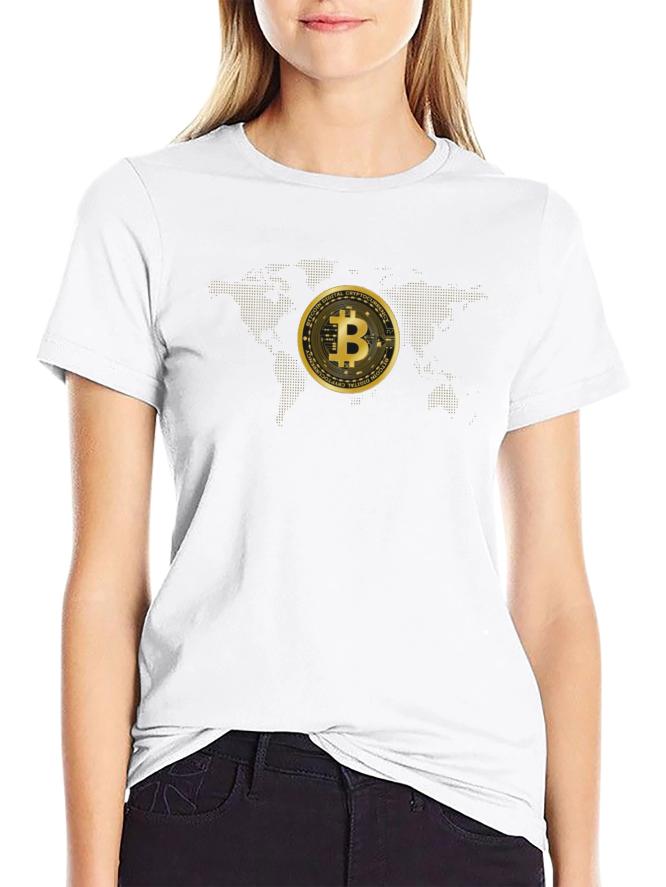 Bitcoin World Map Graphic Tee - Black