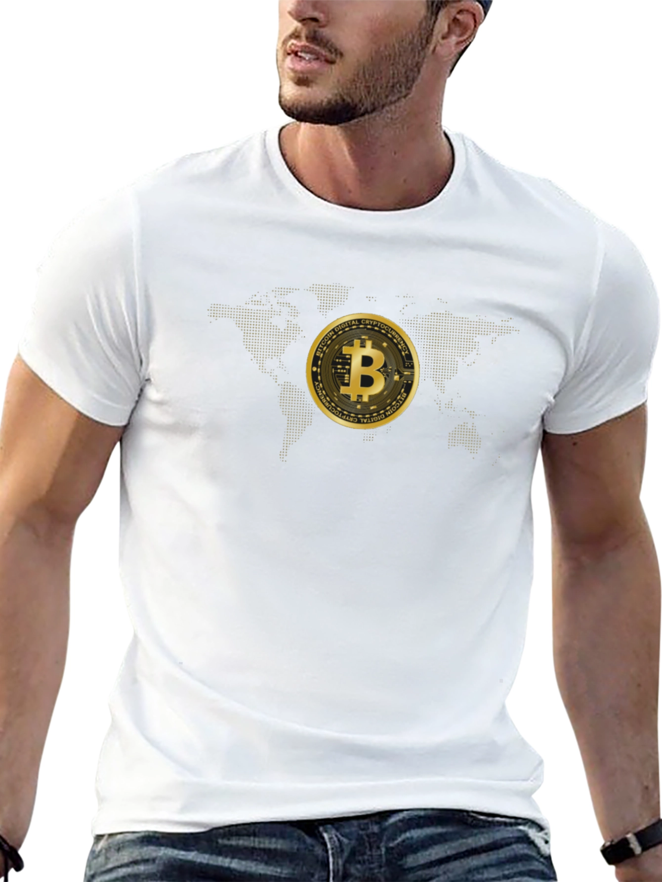 Bitcoin World Map Graphic Tee - Black