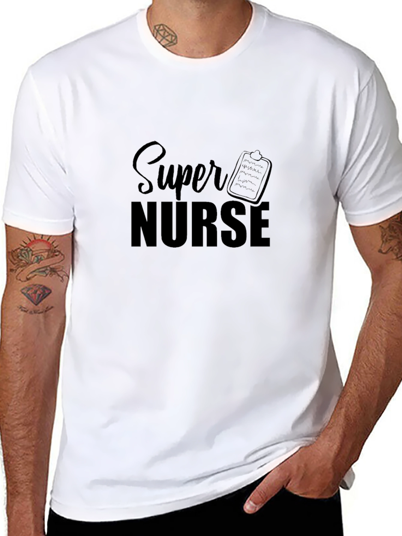 Super Nurse Black T-Shirt for Medical Professionals