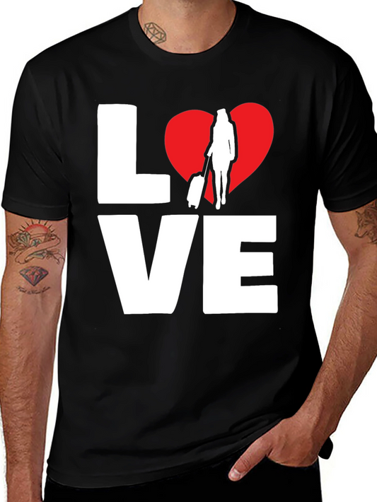 Love to Travel Black Graphic Tee