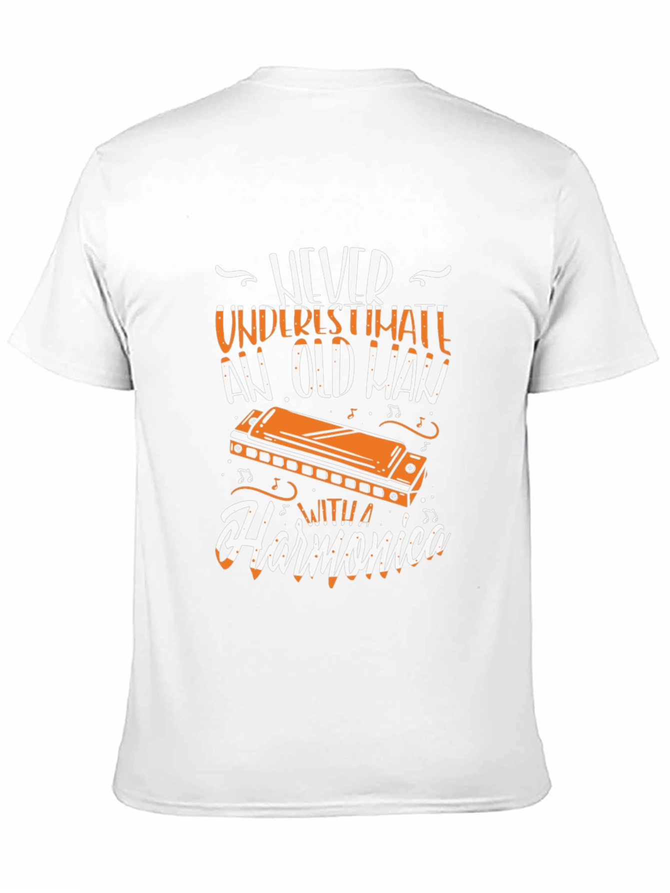 Never Underestimate Old Man with Harmonica T-Shirt