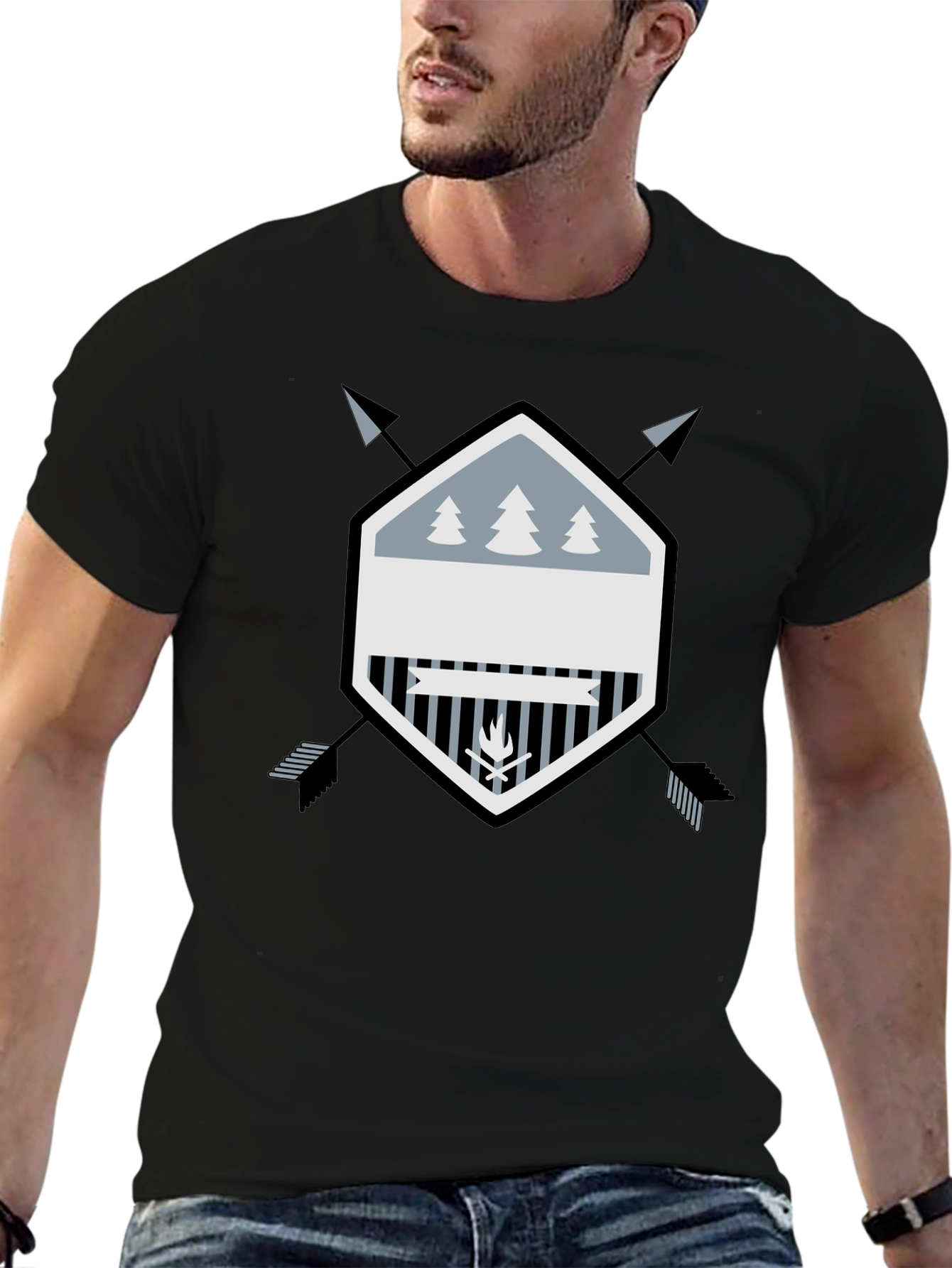Outdoor Adventure Graphic Tee - Black