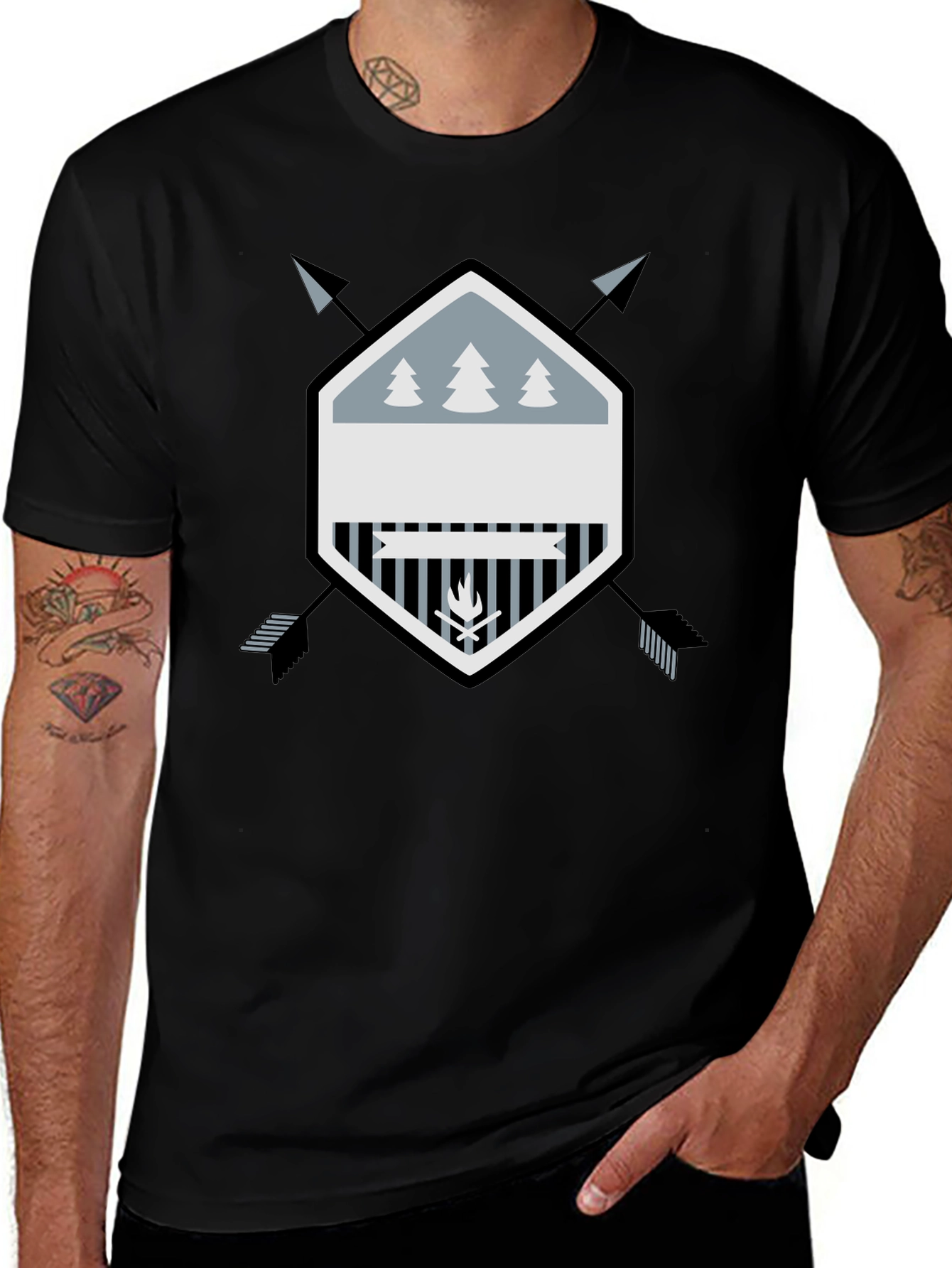 Outdoor Adventure Graphic Tee - Black