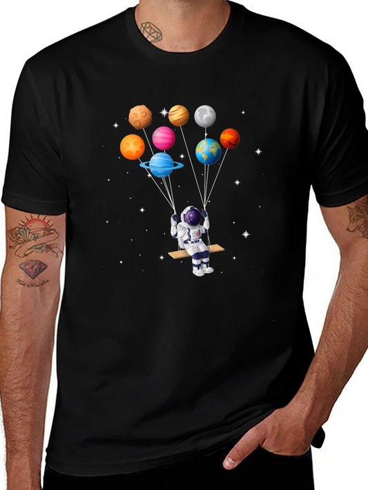 Astronaut Planets Graphic T-Shirt - Space Design