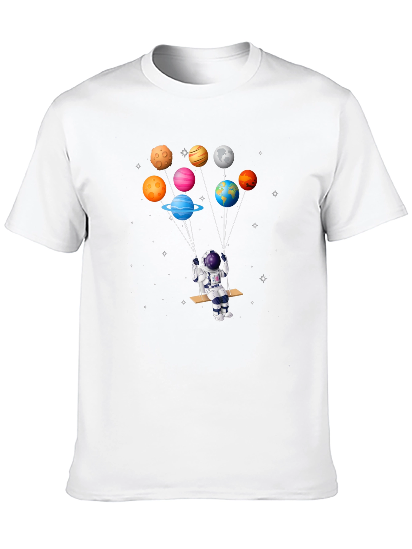 Astronaut Planets Graphic T-Shirt - Space Design