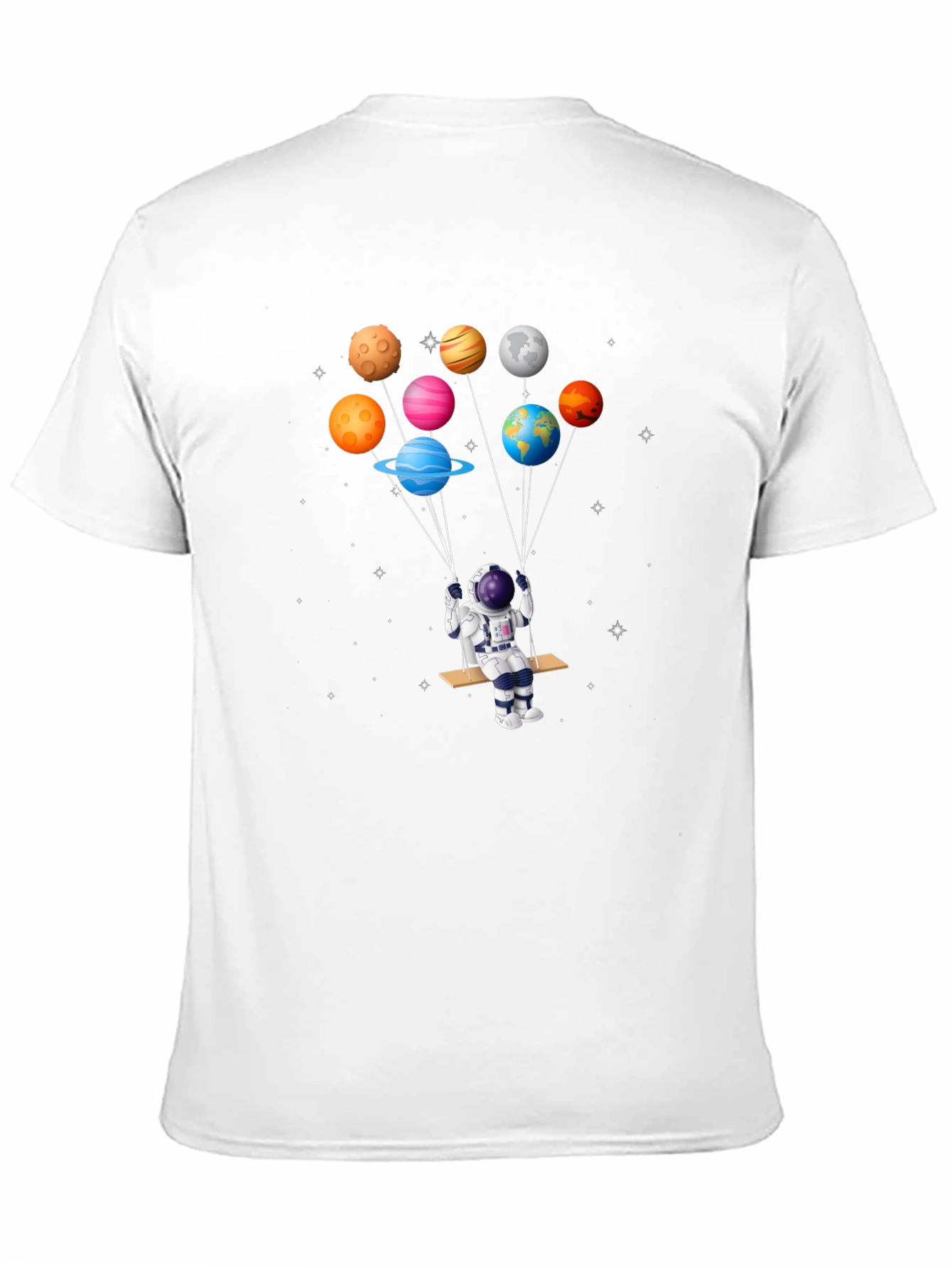 Astronaut Planets Graphic T-Shirt - Space Design
