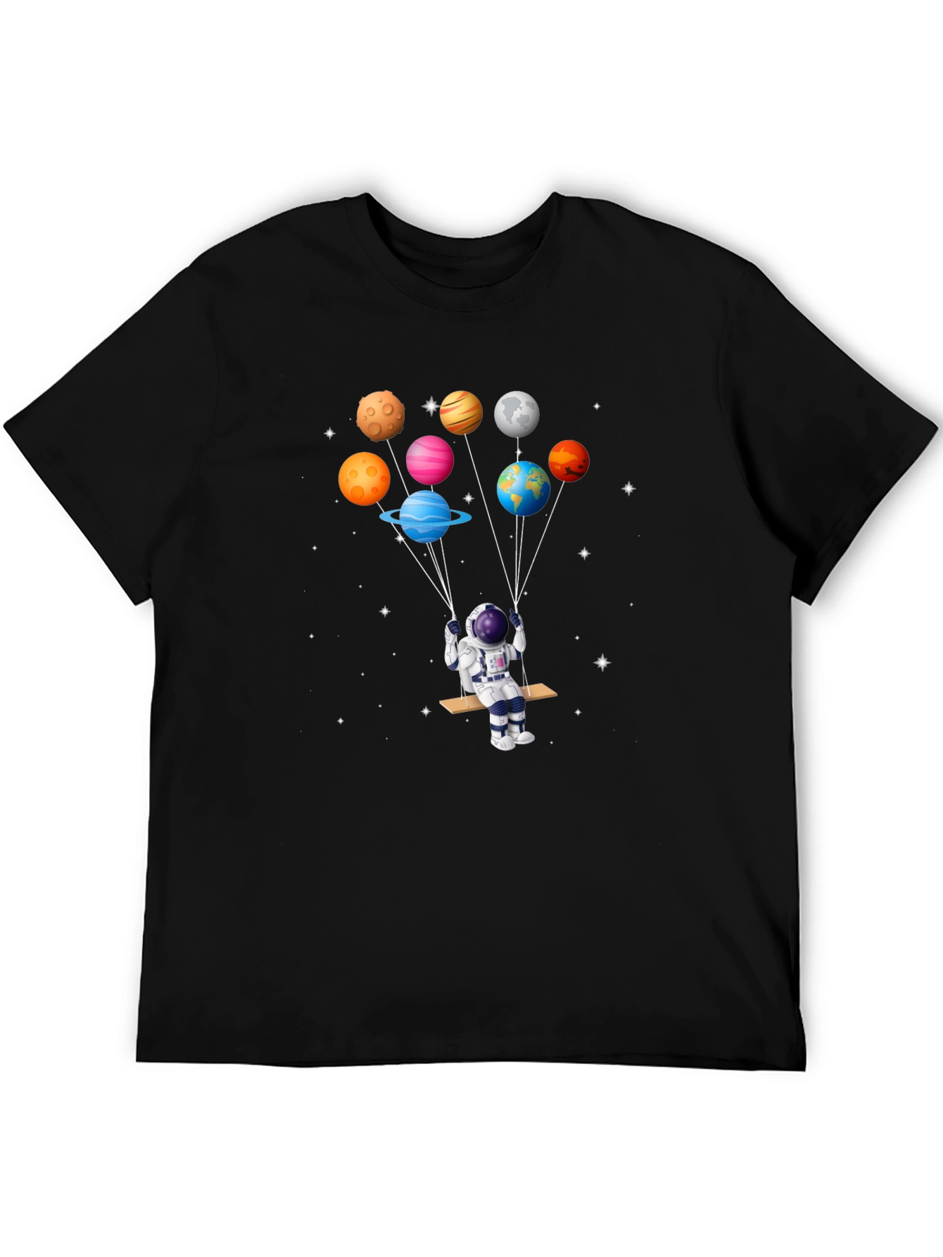 Astronaut Planets Graphic T-Shirt - Space Design