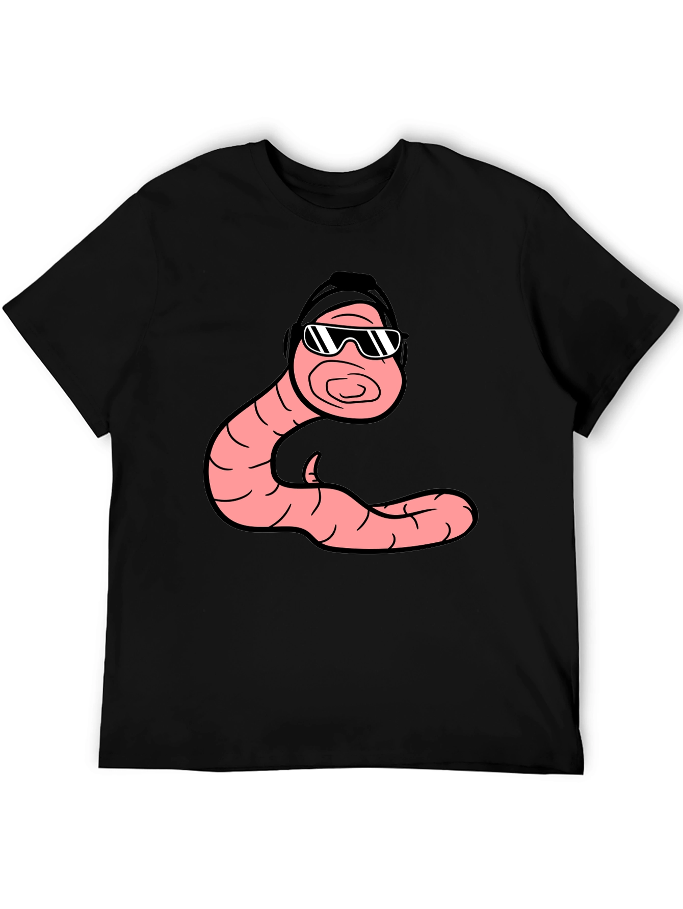 Cool Worm Graphic T-Shirt - Black Cotton Tee