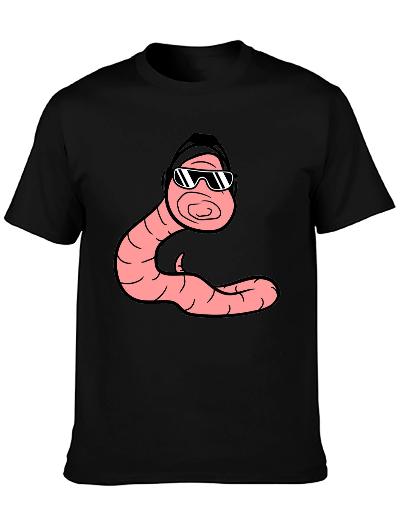 Cool Worm Graphic T-Shirt - Black Cotton Tee