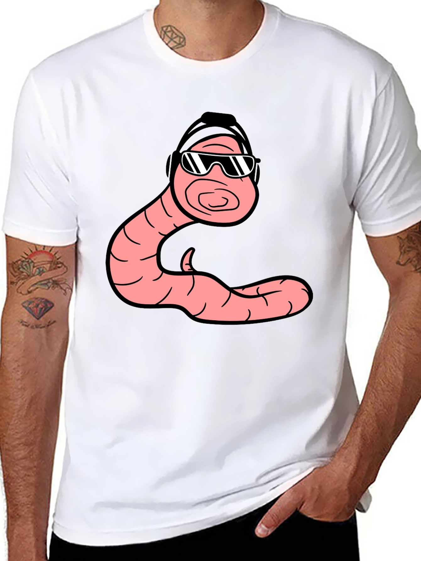 Cool Worm Graphic T-Shirt - Black Cotton Tee