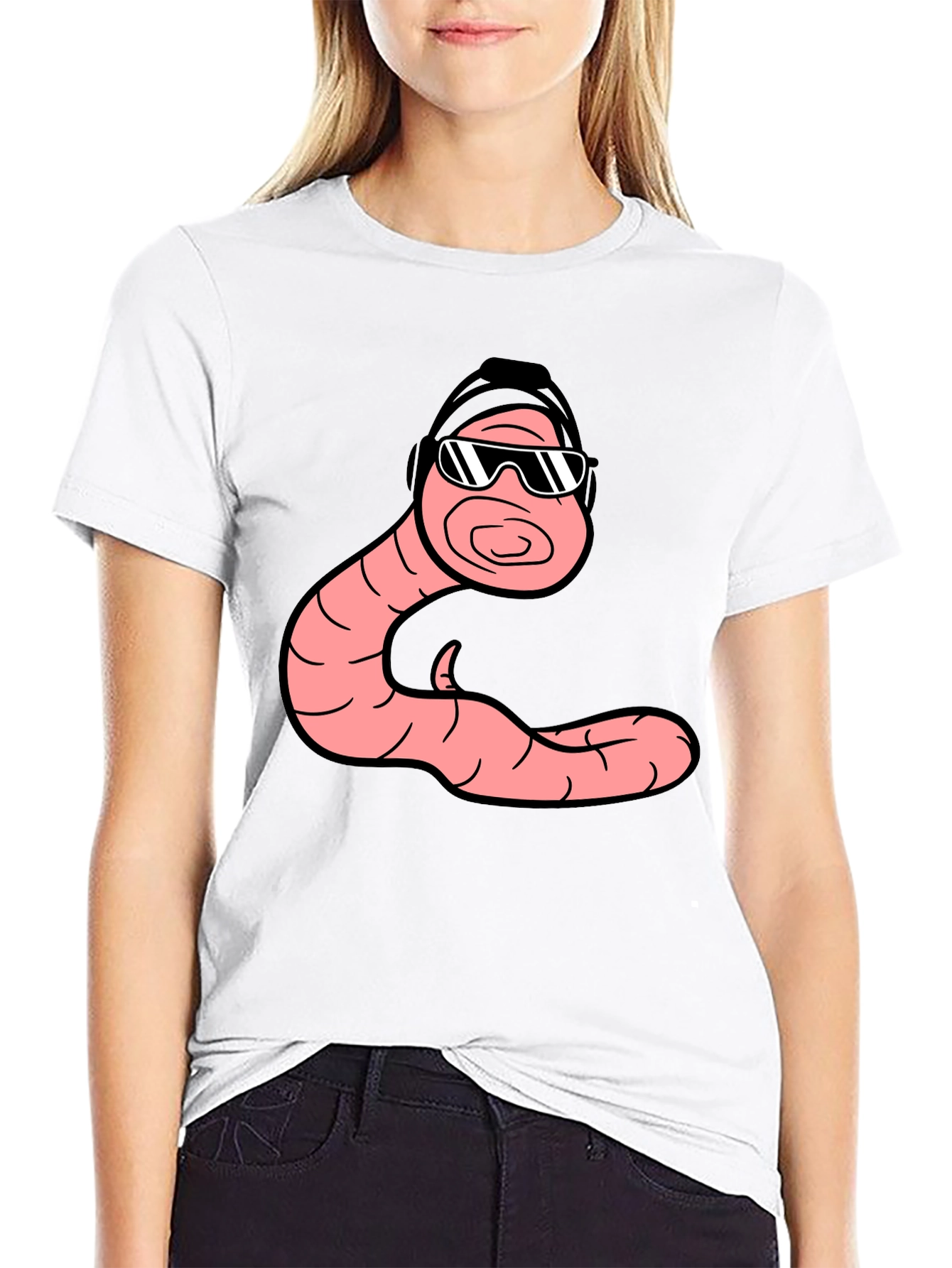 Cool Worm Graphic T-Shirt - Black Cotton Tee