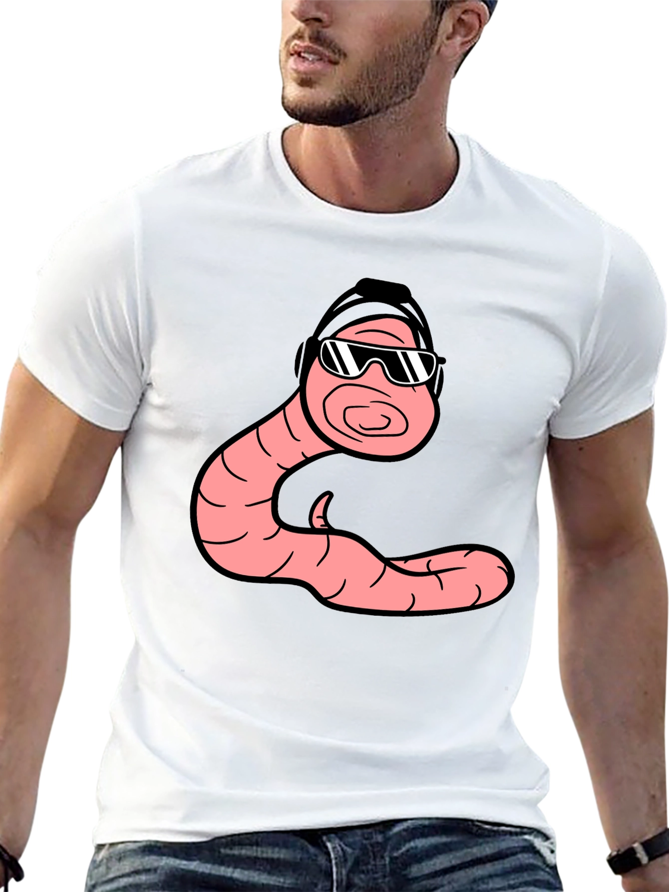 Cool Worm Graphic T-Shirt - Black Cotton Tee