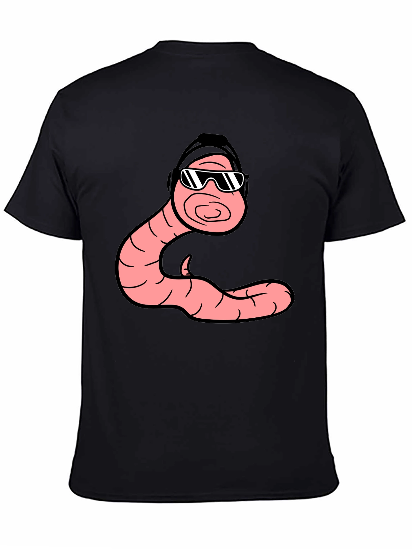 Cool Worm Graphic T-Shirt - Black Cotton Tee