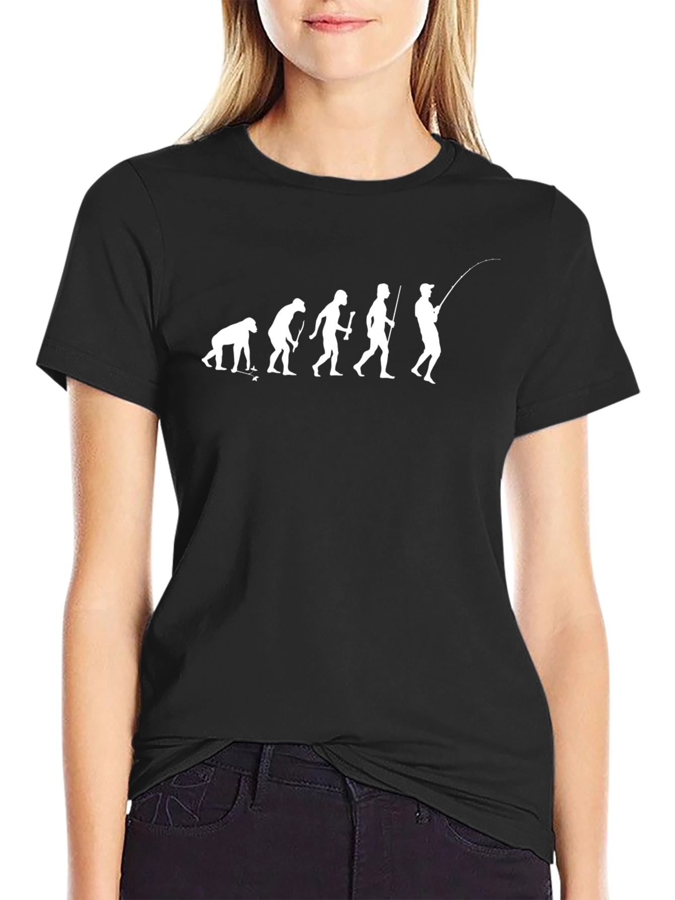 Evolution of Fishing T-Shirt - Black