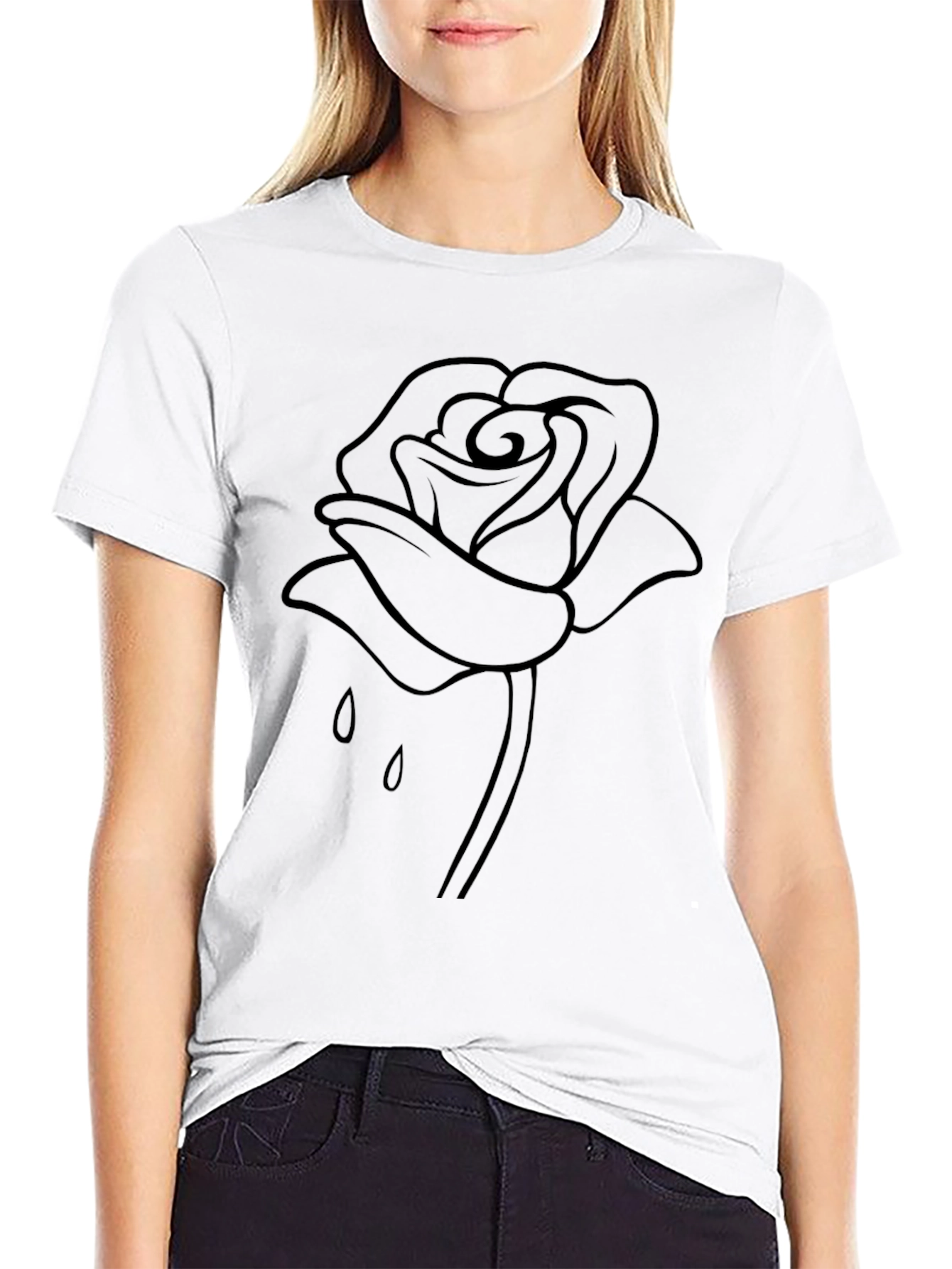 Black Rose Graphic Tee - Stylish Unisex T-Shirt