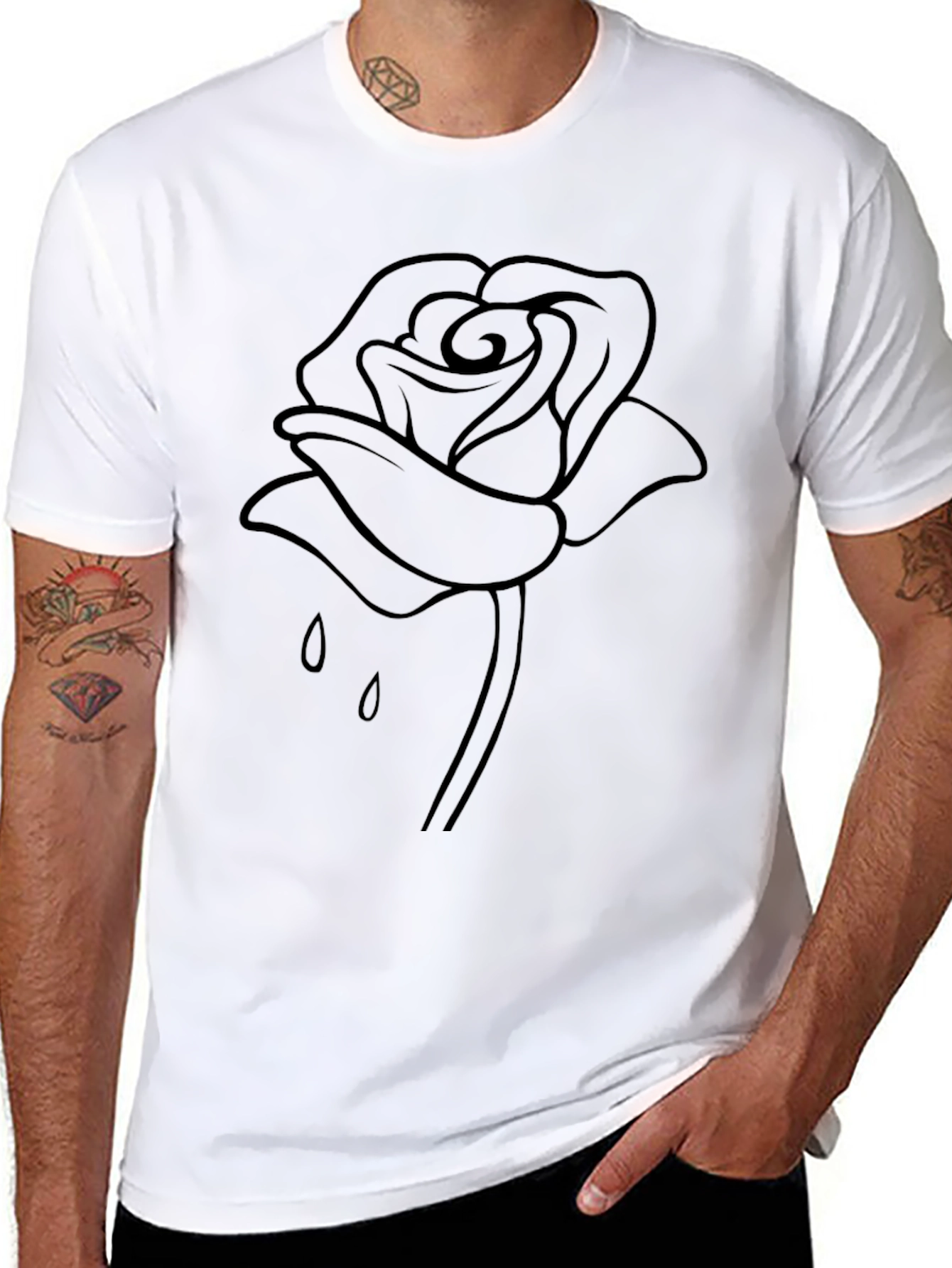 Black Rose Graphic Tee - Stylish Unisex T-Shirt