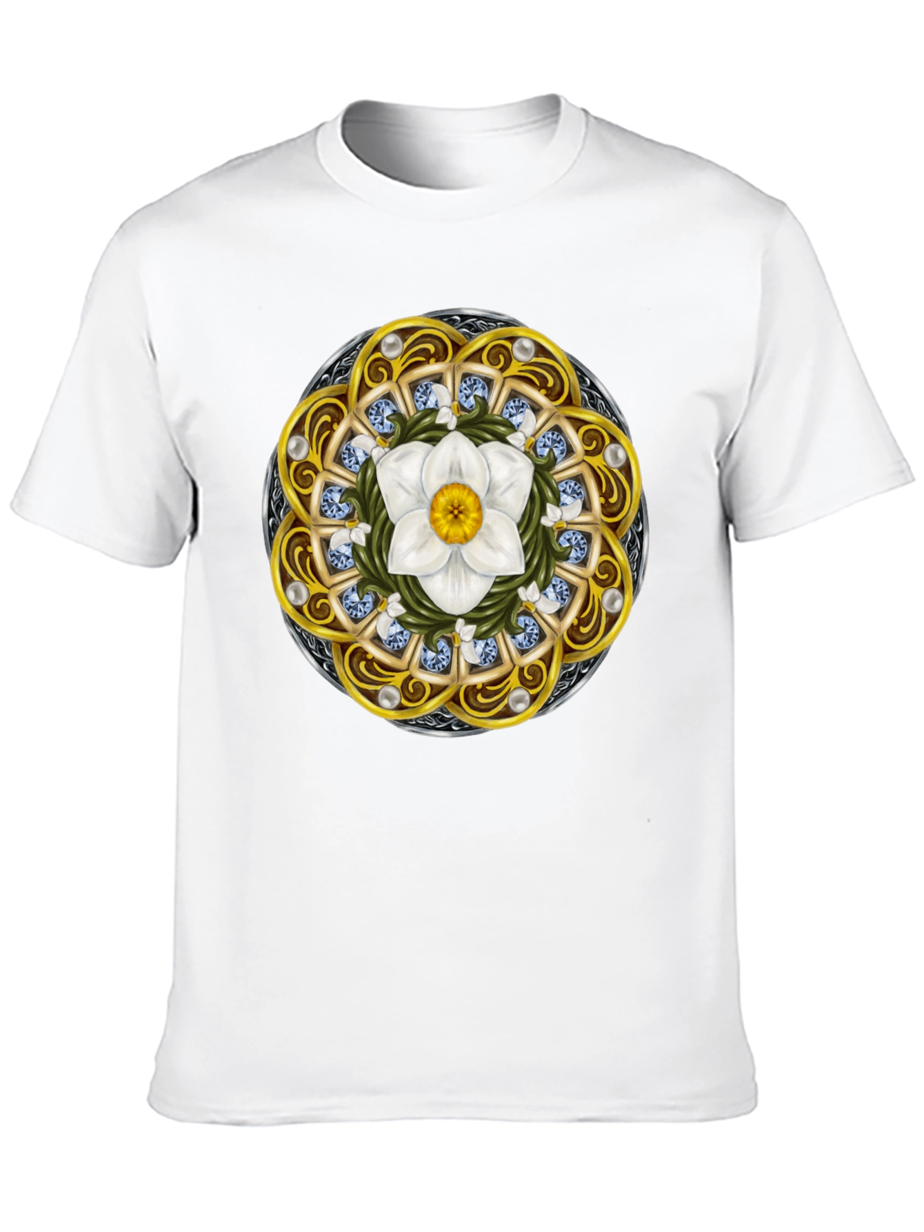 Ornamental Flower Mandala Graphic T-Shirt