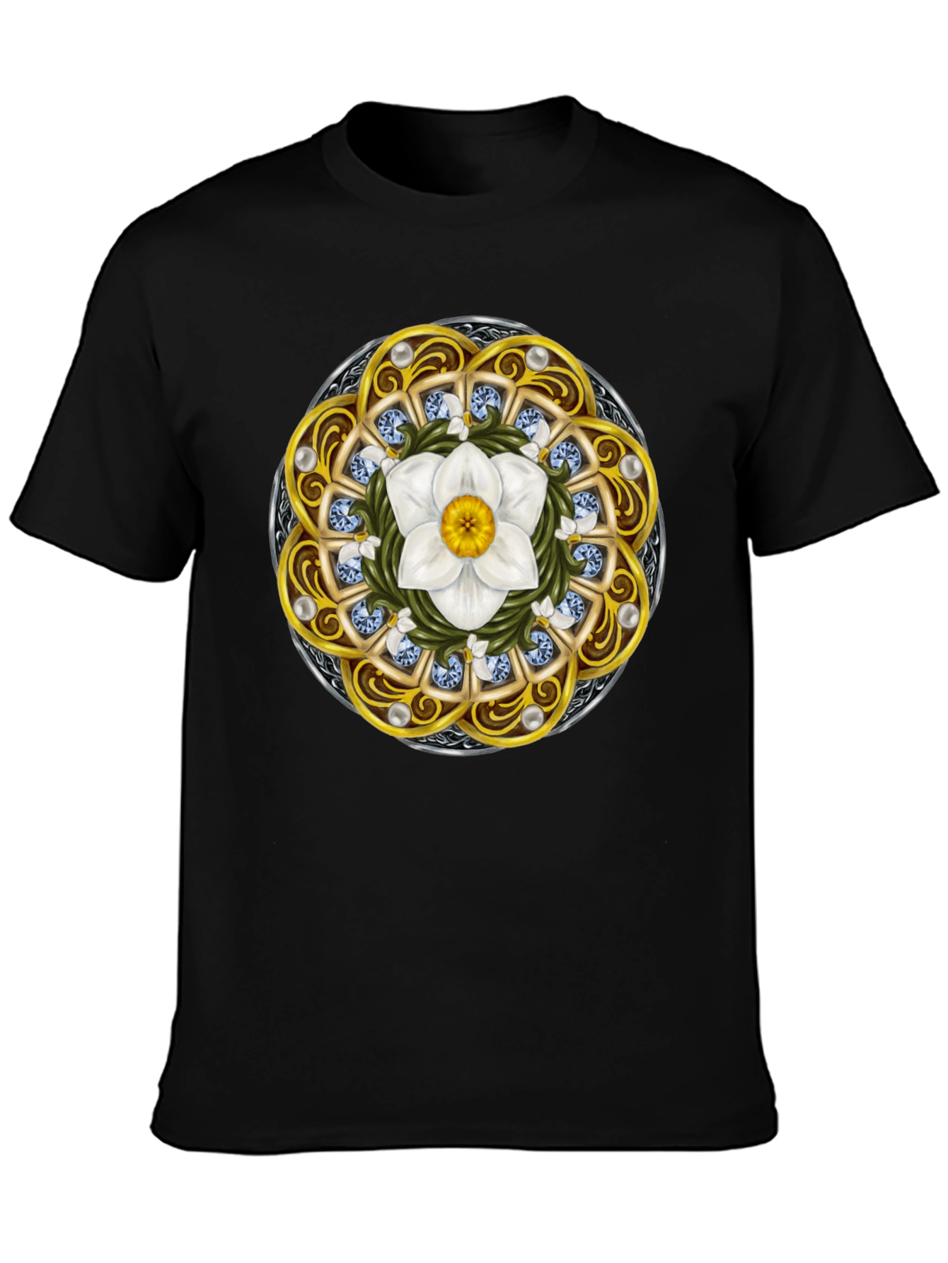 Ornamental Flower Mandala Graphic T-Shirt