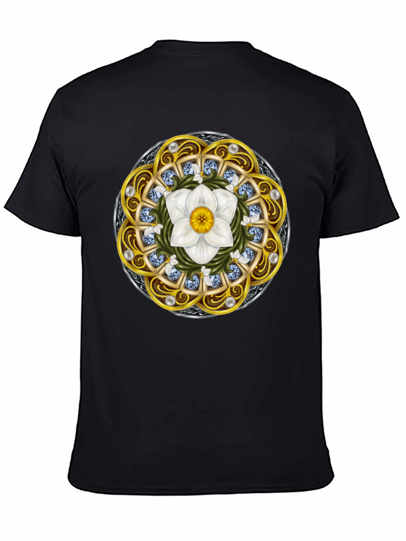 Ornamental Flower Mandala Graphic T-Shirt