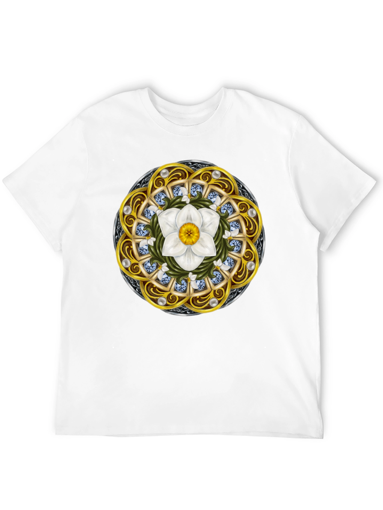 Ornamental Flower Mandala Graphic T-Shirt