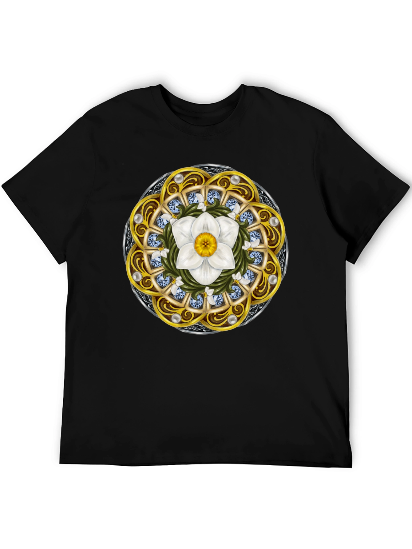 Ornamental Flower Mandala Graphic T-Shirt
