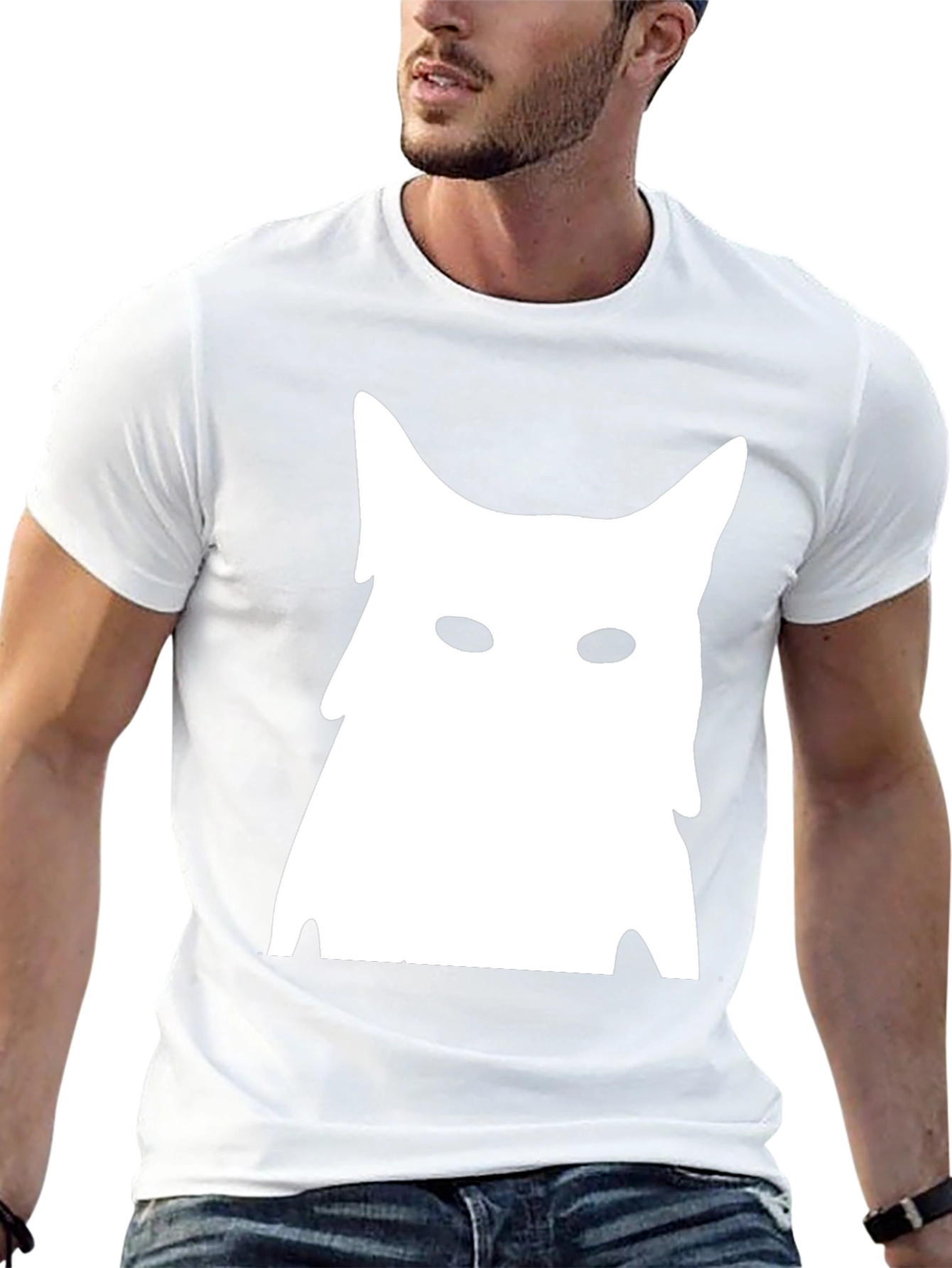 Abstract Cat Graphic Tee - Black