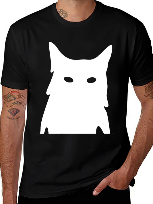 Abstract Cat Graphic Tee - Black