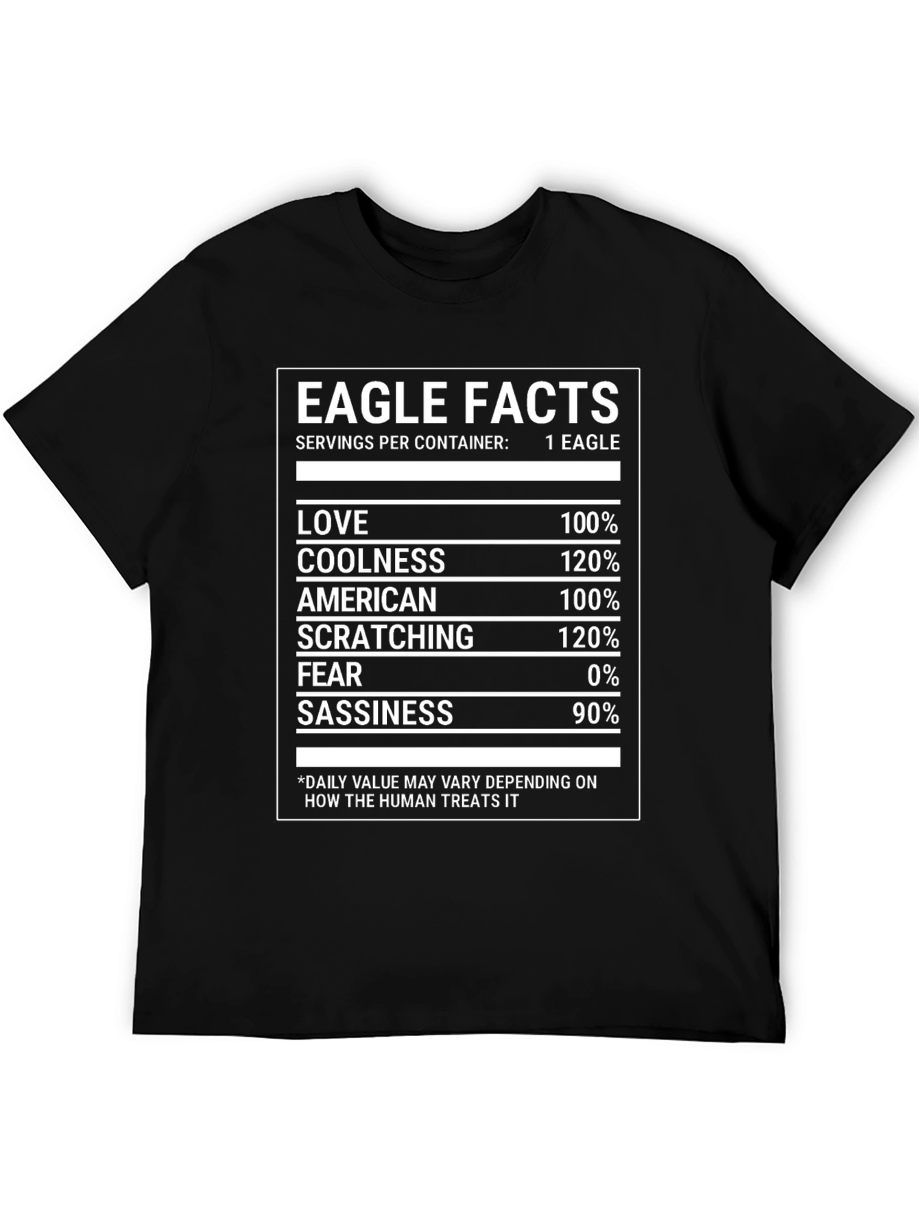 Eagle Facts T-Shirt - Funny Nutrition Label Tee
