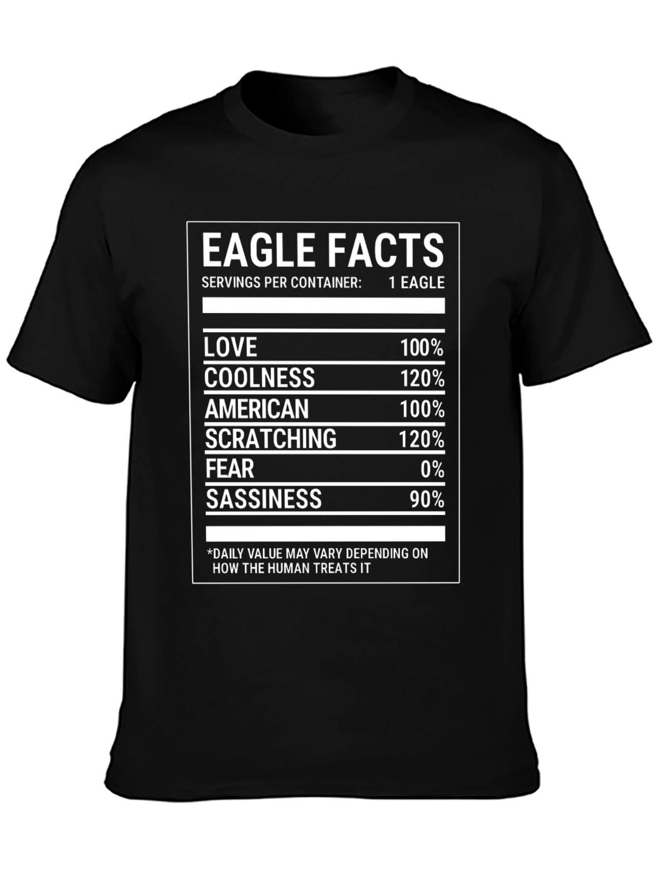 Eagle Facts T-Shirt - Funny Nutrition Label Tee