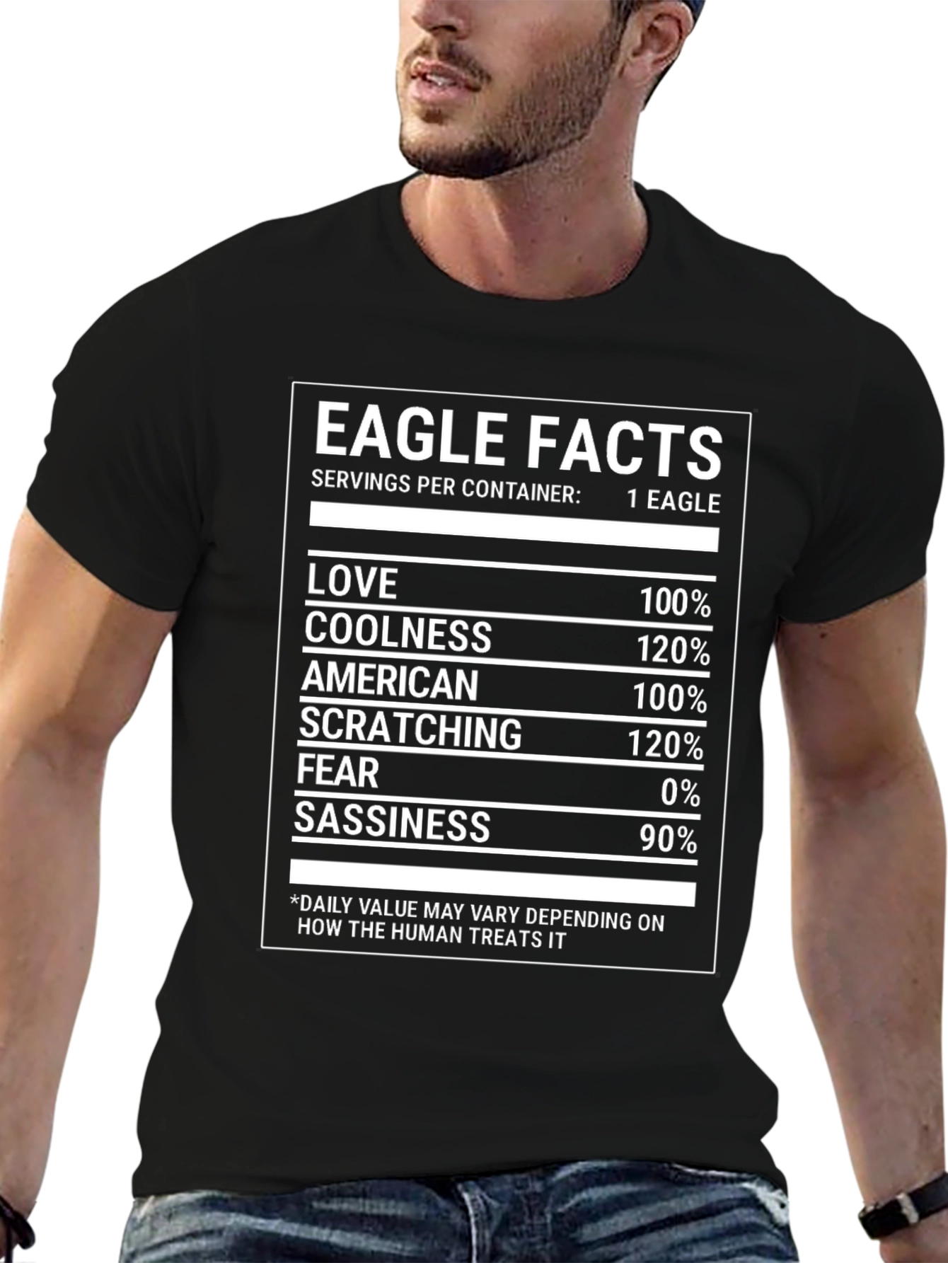 Eagle Facts T-Shirt - Funny Nutrition Label Tee