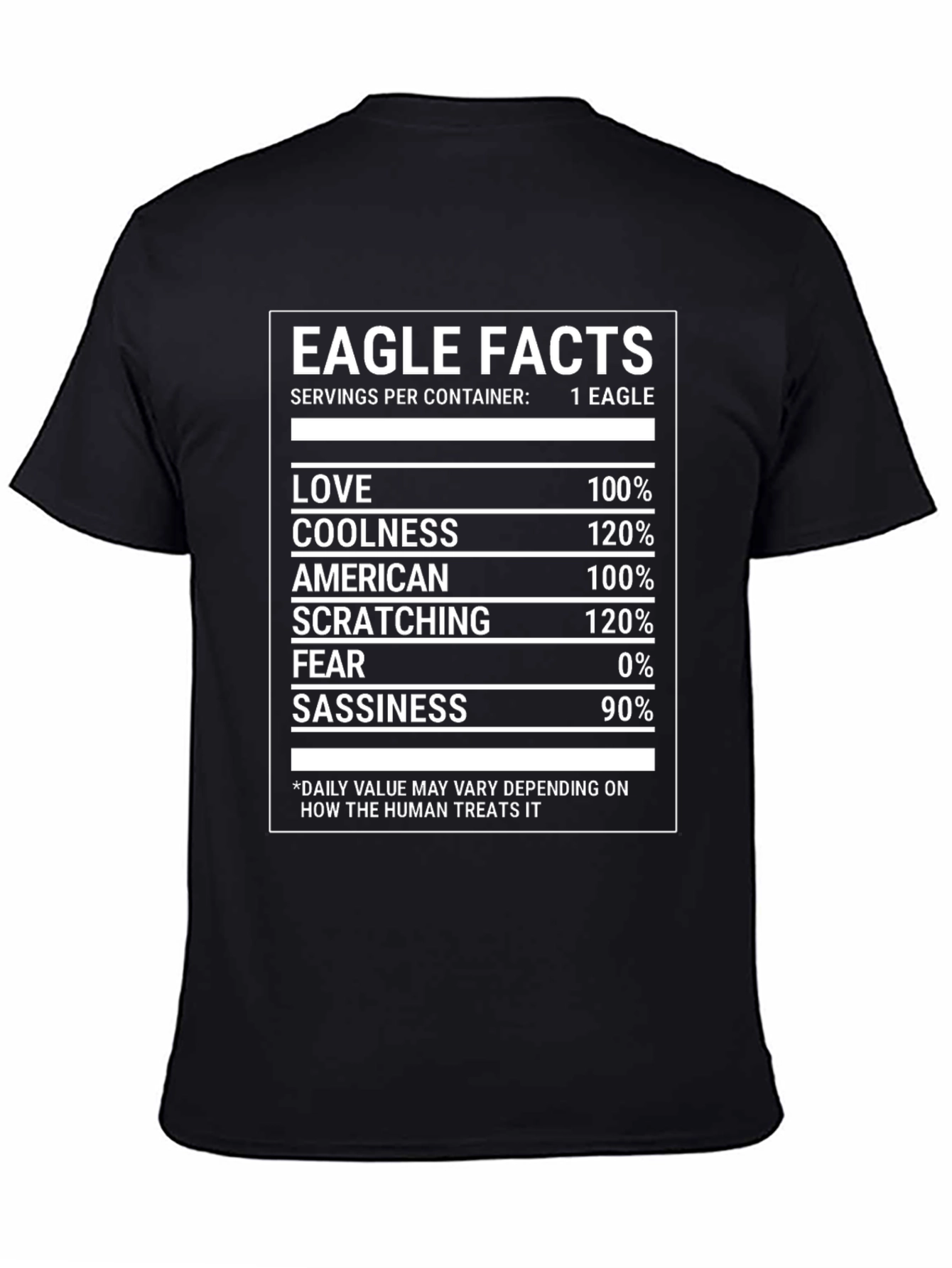 Eagle Facts T-Shirt - Funny Nutrition Label Tee