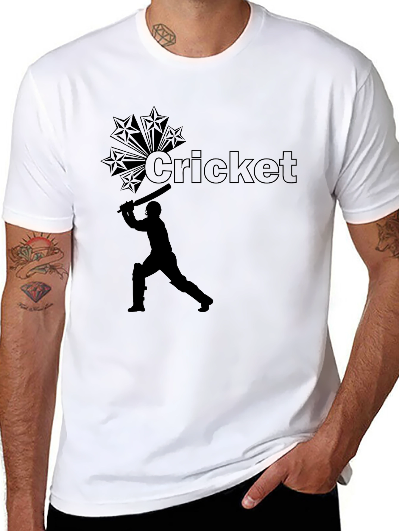 Cricket Star Black T-Shirt