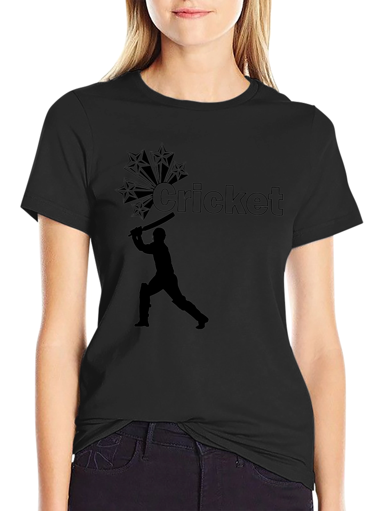 Cricket Star Black T-Shirt