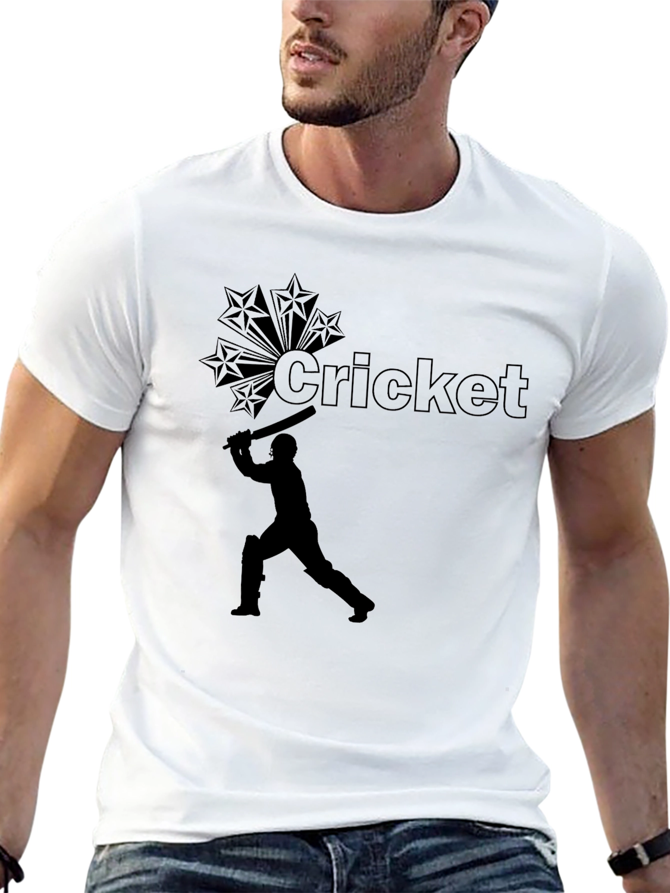 Cricket Star Black T-Shirt