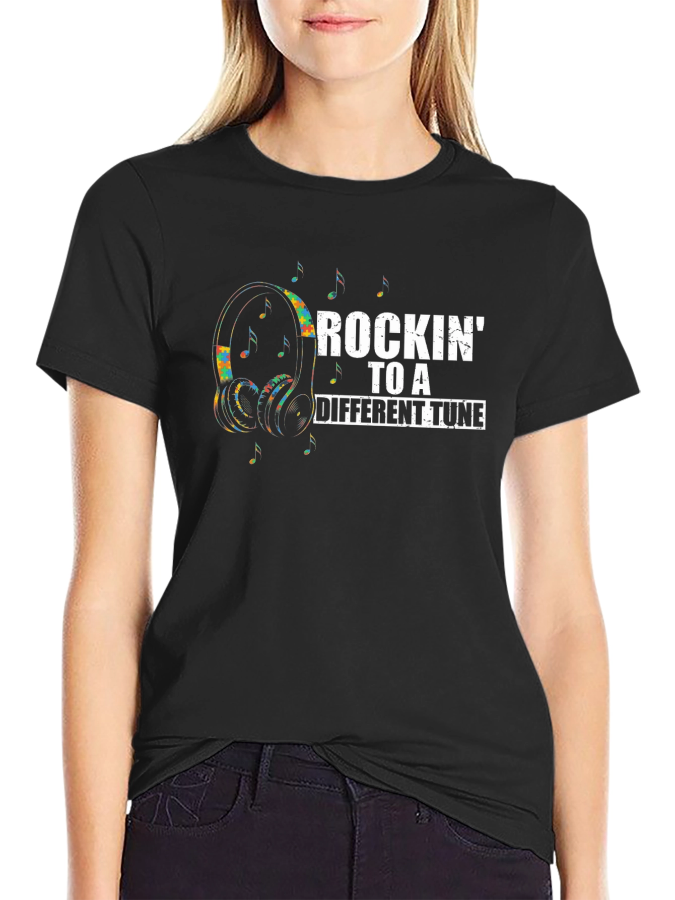 Rockin To A Different Tune Graphic T-Shirt