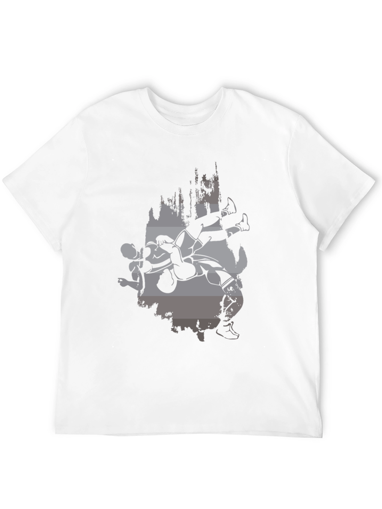Wrestling Graphic Print Black T-Shirt