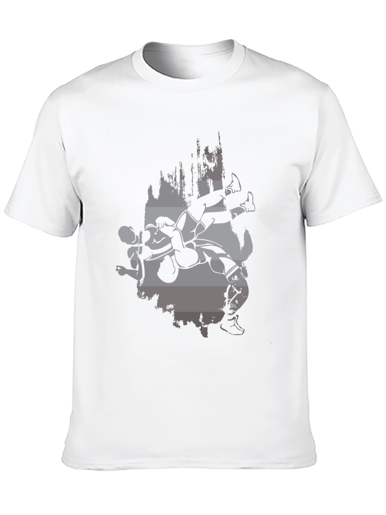 Wrestling Graphic Print Black T-Shirt