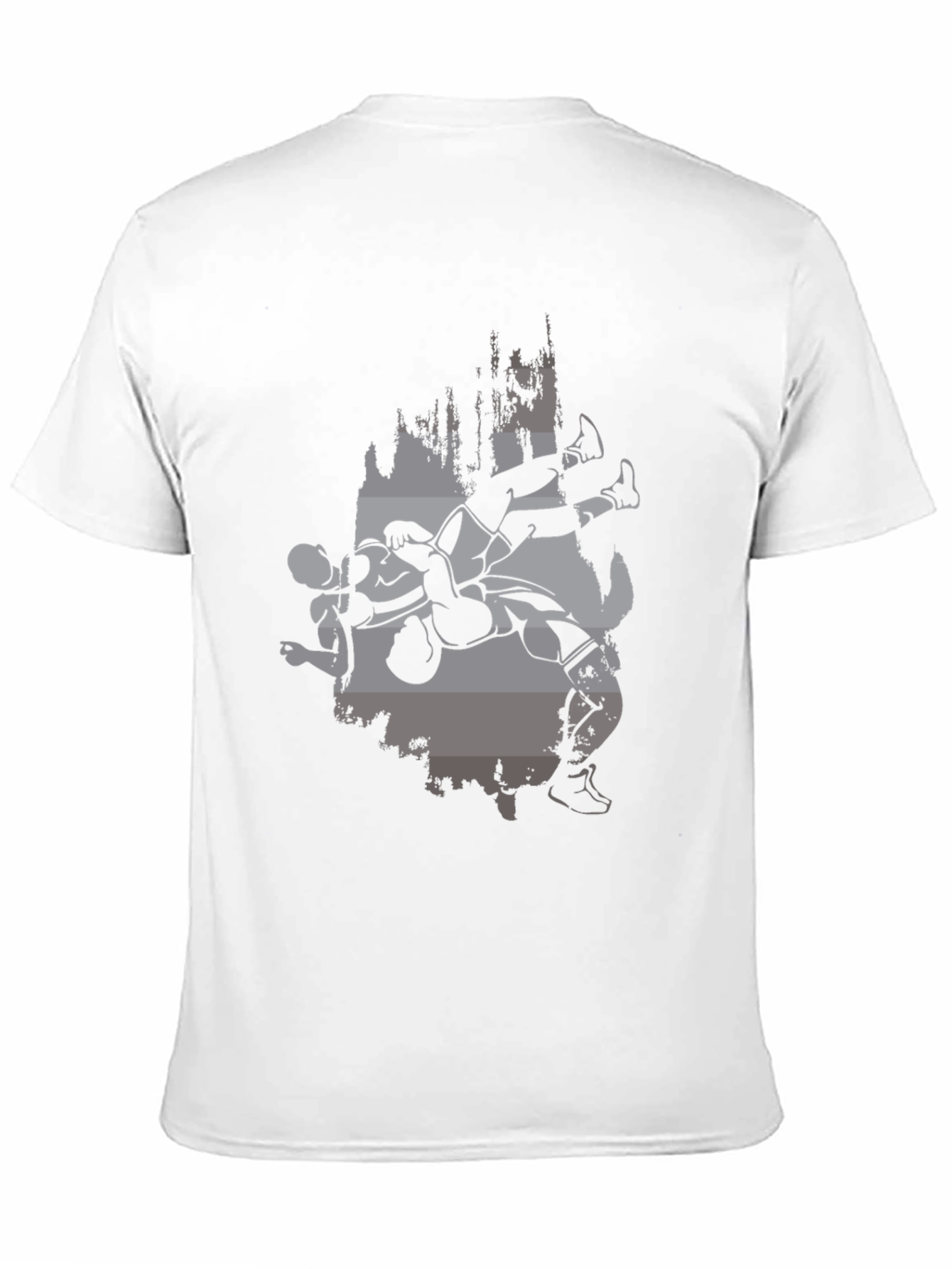 Wrestling Graphic Print Black T-Shirt