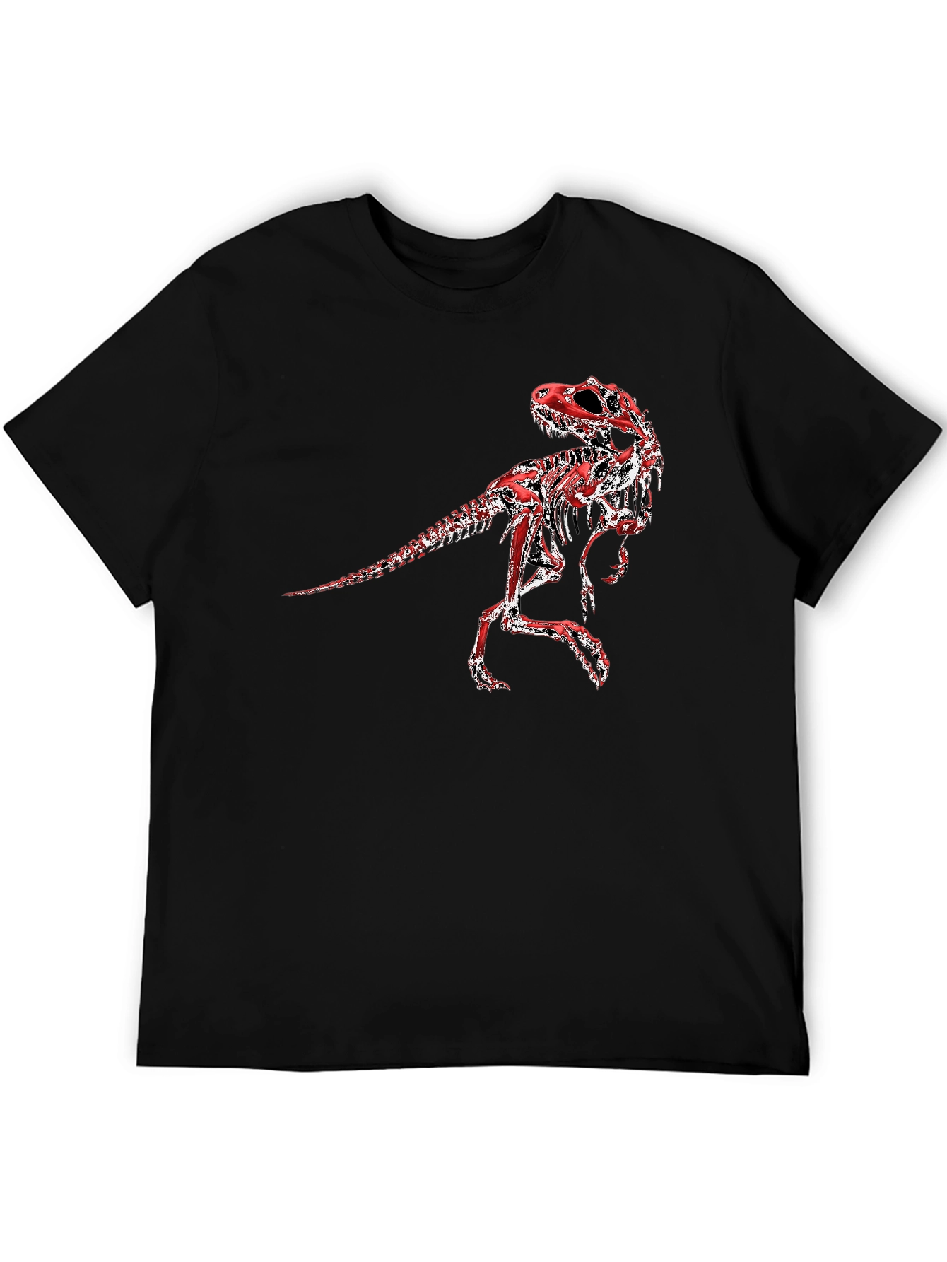 Dinosaur Skeleton Graphic Tee - Black