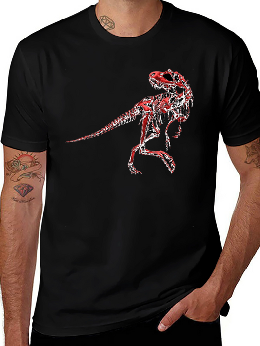 Dinosaur Skeleton Graphic Tee - Black