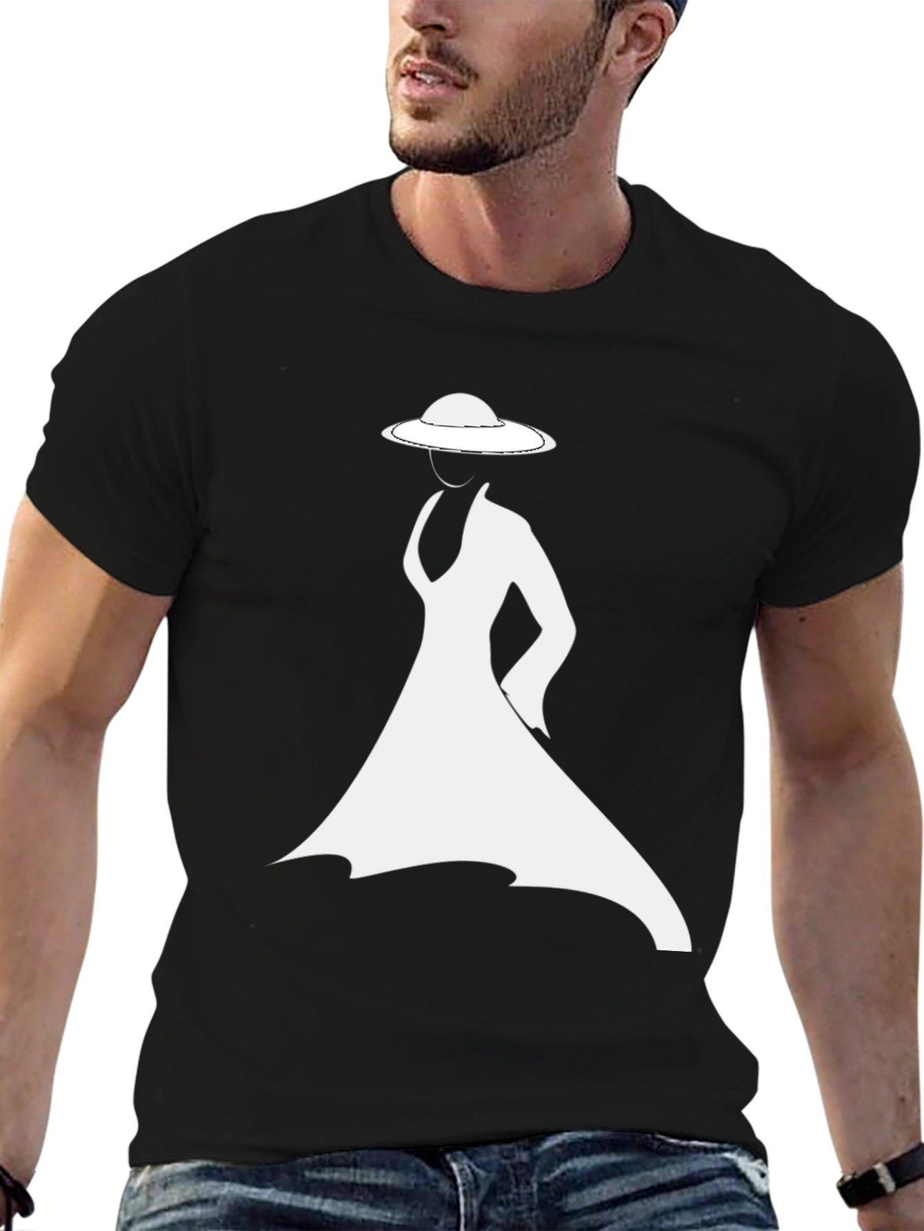 Elegant Lady T-Shirt - Stylish Silhouette Design