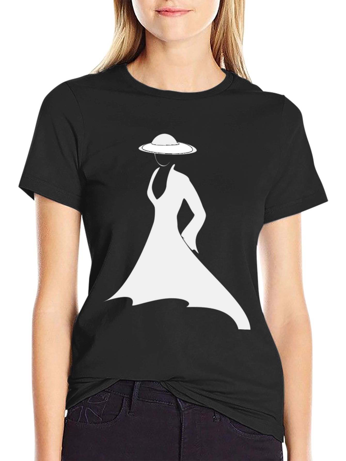 Elegant Lady T-Shirt - Stylish Silhouette Design