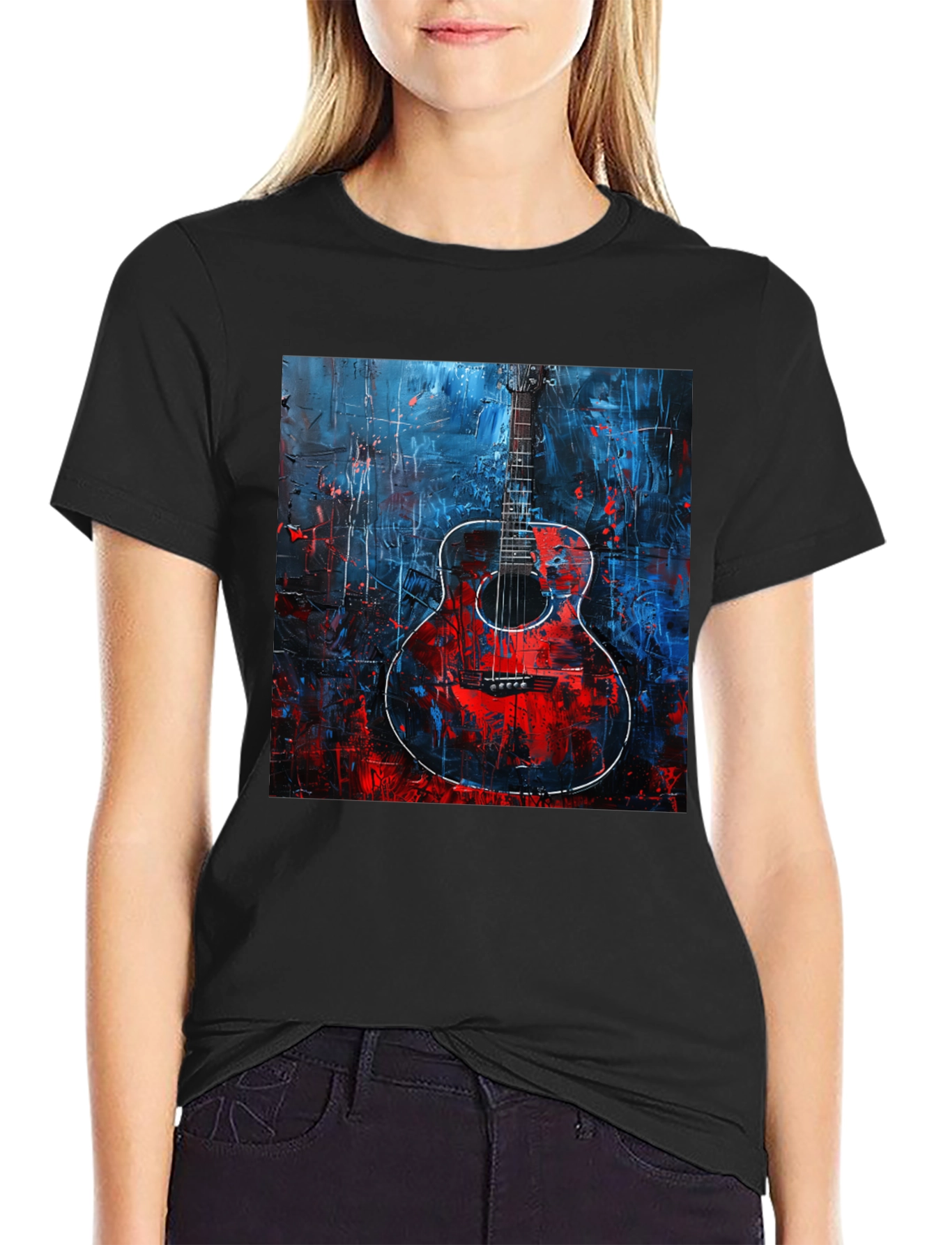 Abstract Guitar Graphic Tee - Unisex Soft Cotton T-Shirt
