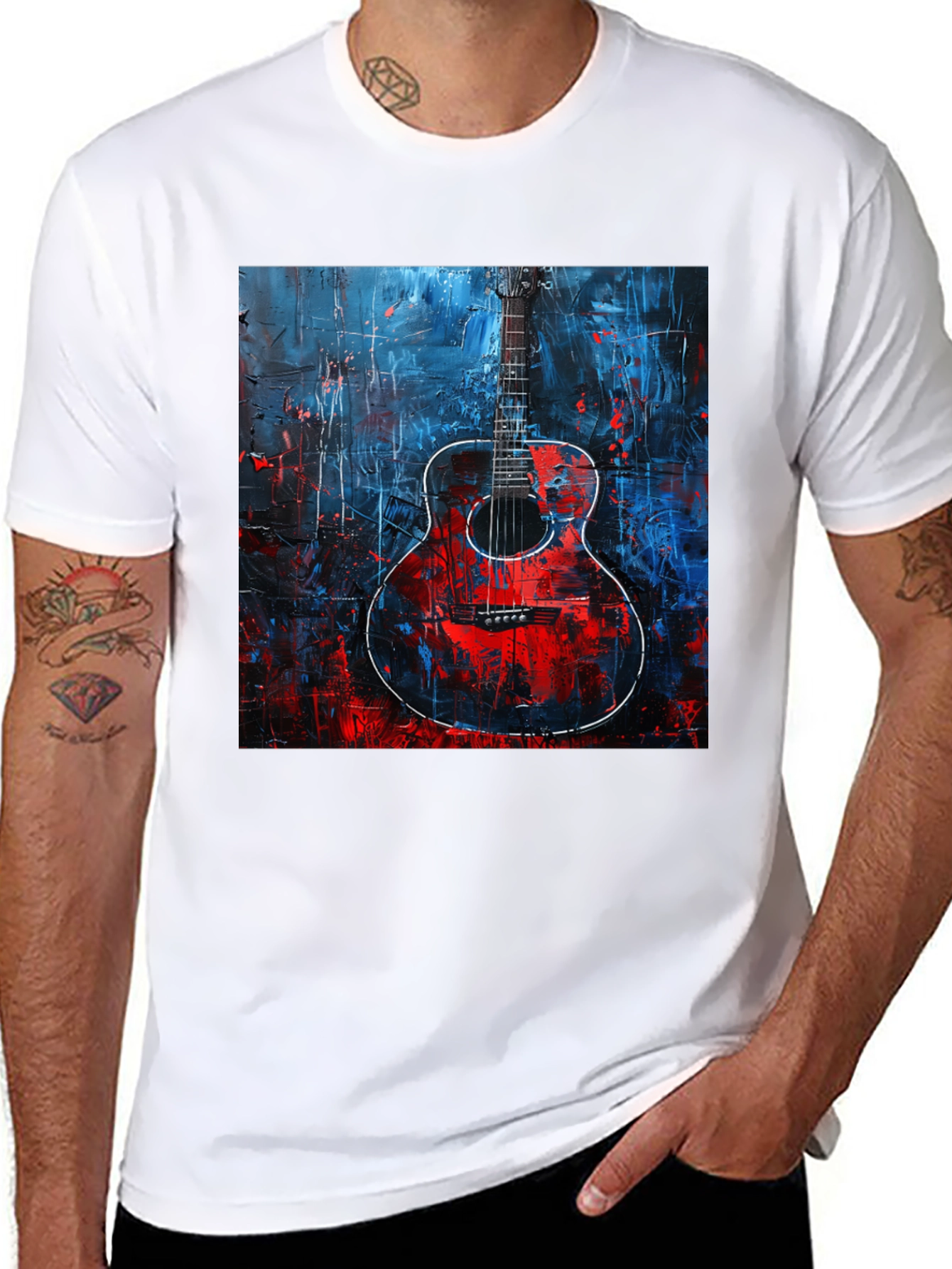 Abstract Guitar Graphic Tee - Unisex Soft Cotton T-Shirt