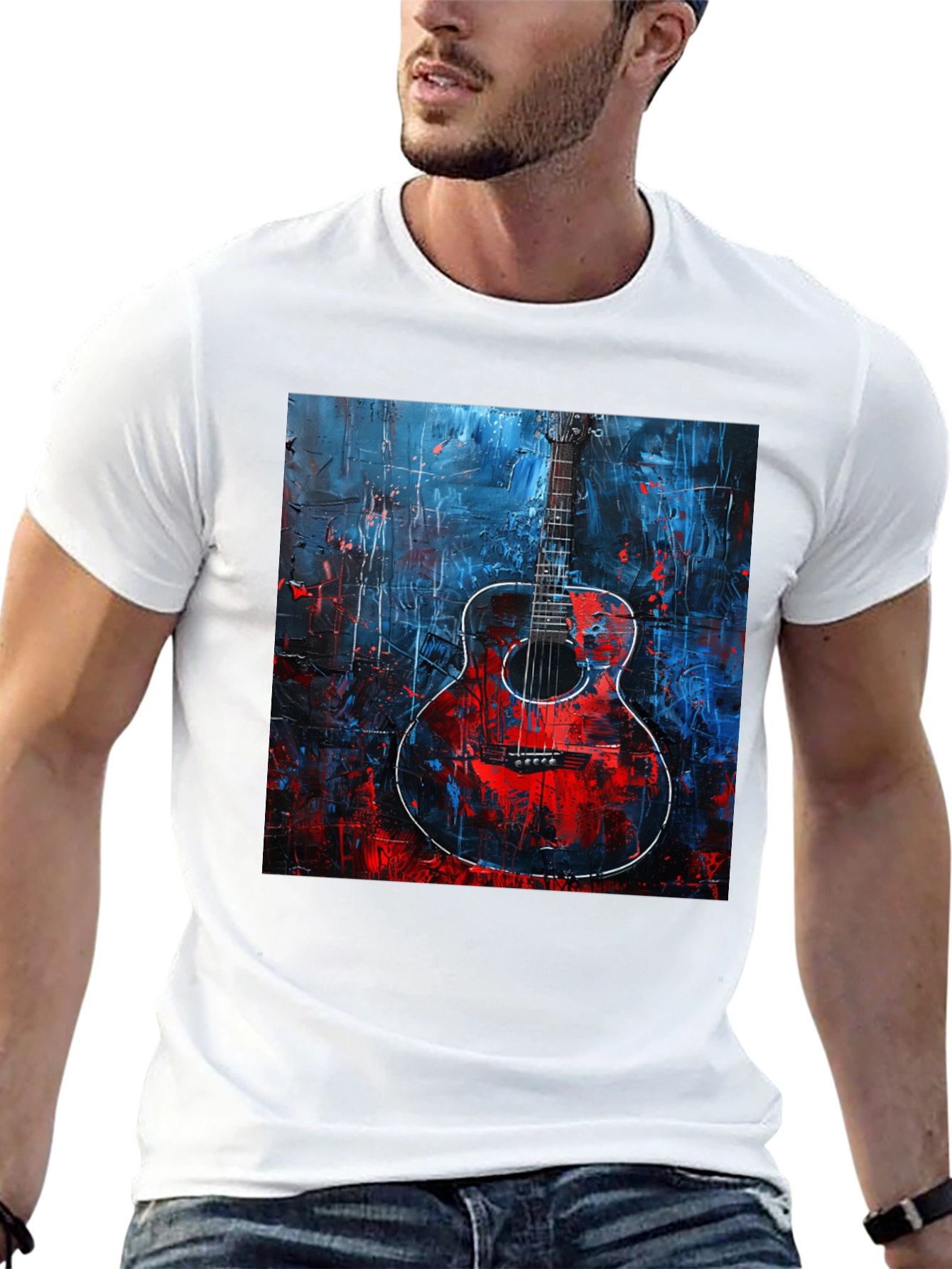 Abstract Guitar Graphic Tee - Unisex Soft Cotton T-Shirt