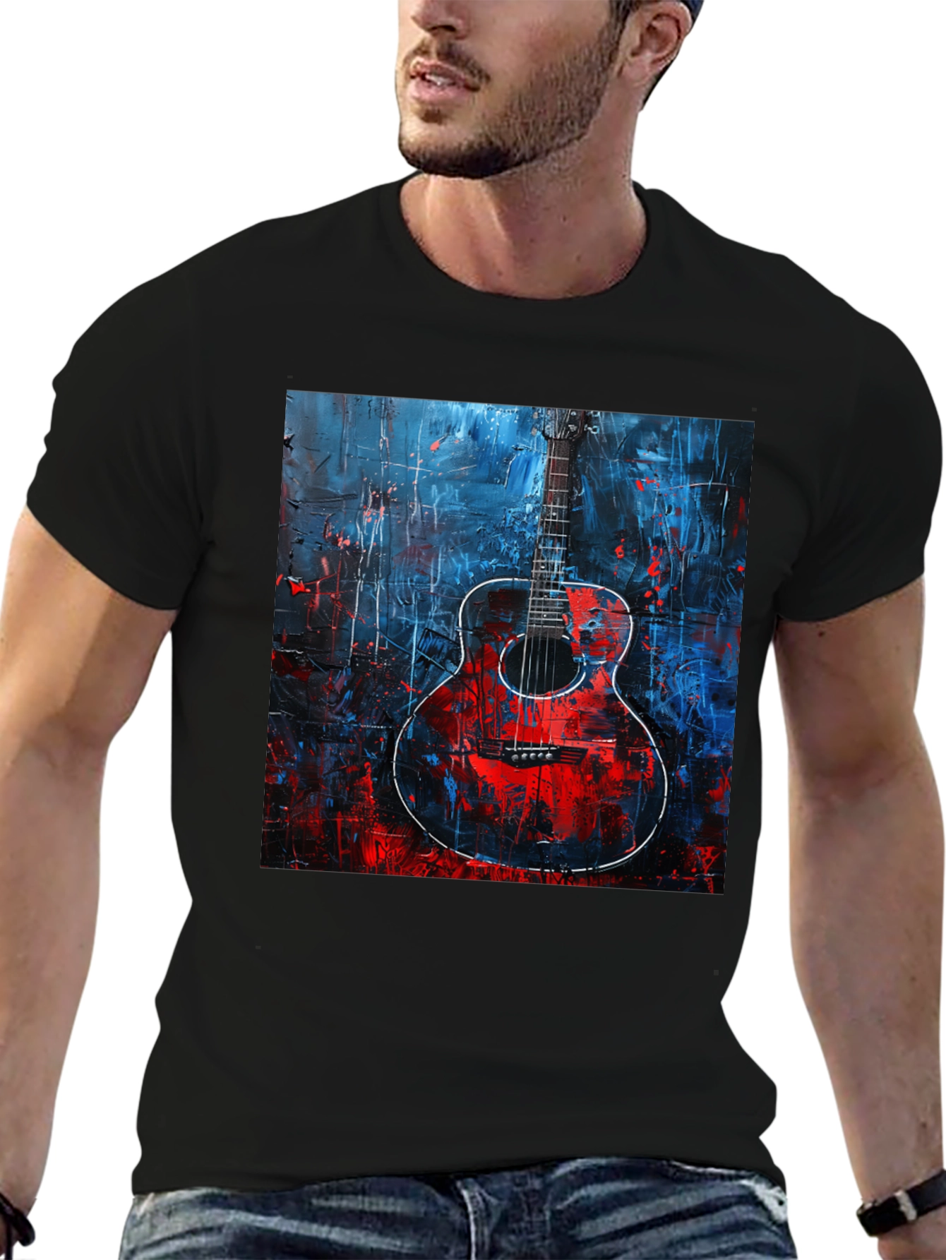 Abstract Guitar Graphic Tee - Unisex Soft Cotton T-Shirt
