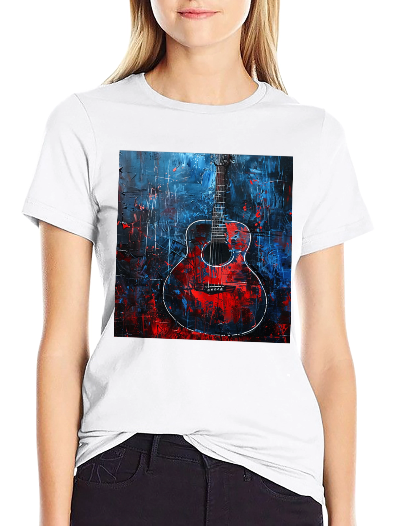 Abstract Guitar Graphic Tee - Unisex Soft Cotton T-Shirt