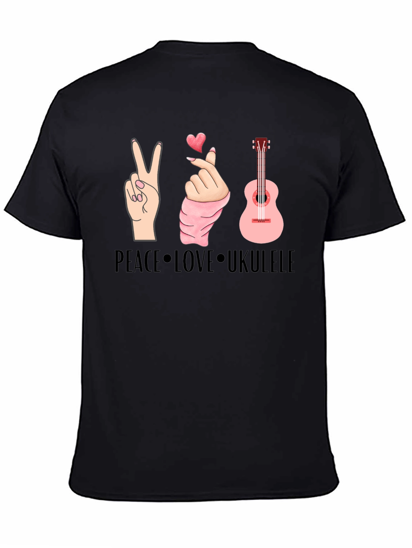 Peace Love Ukulele Graphic T-Shirt