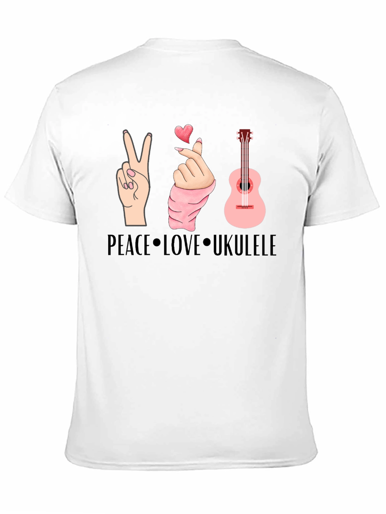 Peace Love Ukulele Graphic T-Shirt